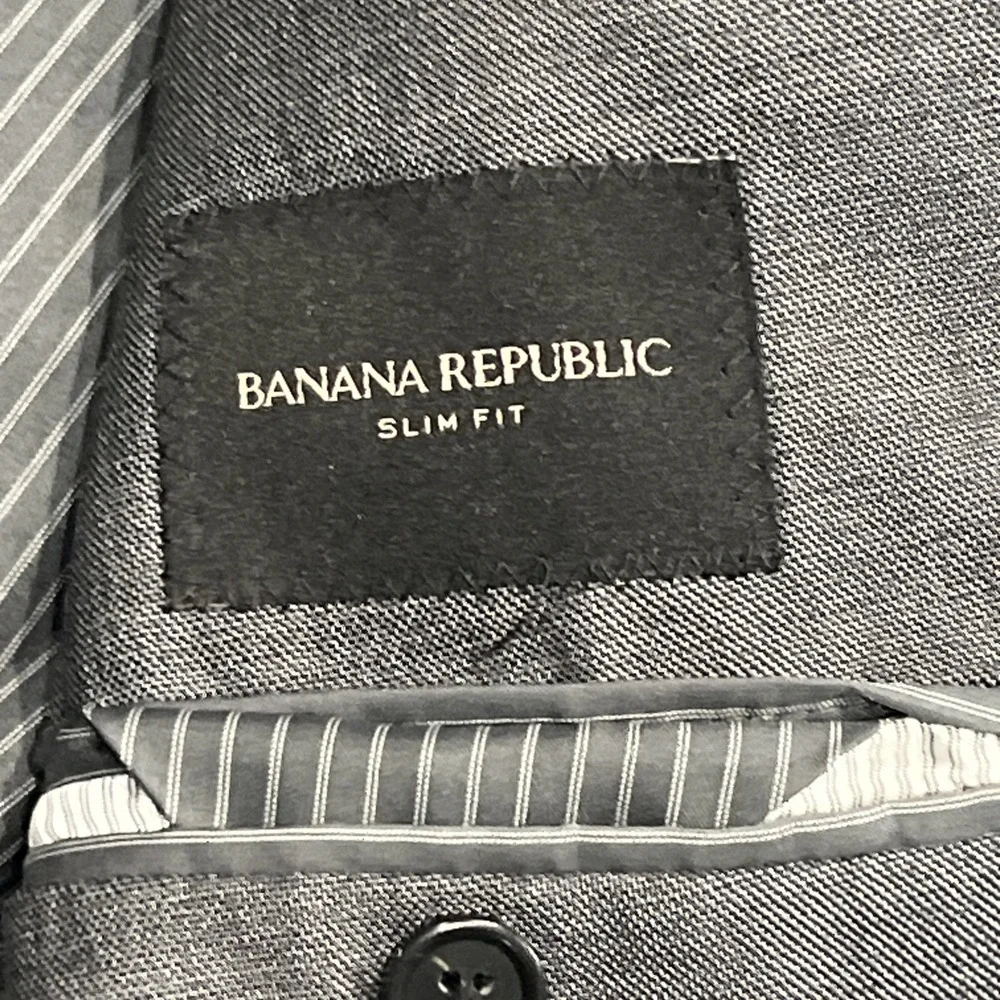 Banana Republic Blazer Mens 40L Gray Marzotto Tessuto Wool Extra Slim Fit Jacket